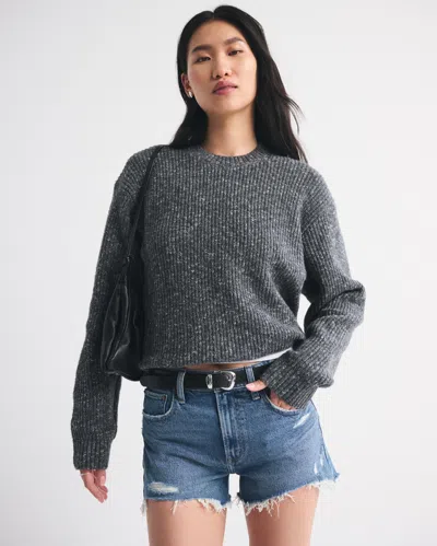 Abercrombie & Fitch High Rise Mom Short In Gray