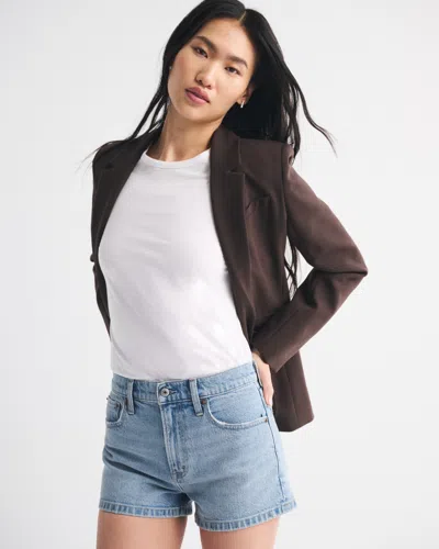 Abercrombie & Fitch High Rise Mom Short In White