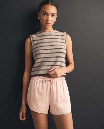 Abercrombie & Fitch High Rise Satin Short In Brown