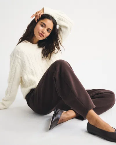 Abercrombie & Fitch High Rise Sunday Barrel Sweatpant In Brown