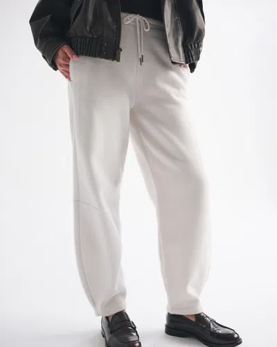 Abercrombie & Fitch High Rise Sunday Barrel Sweatpant In White