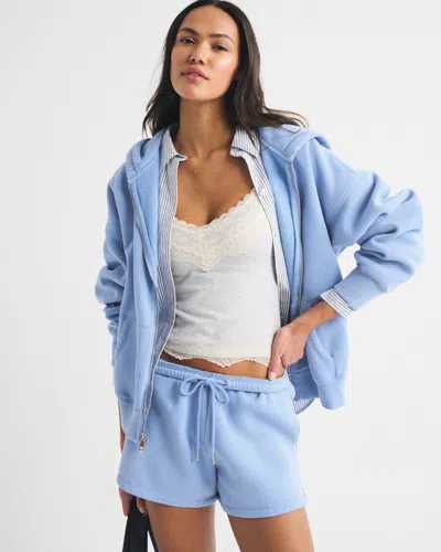 Abercrombie & Fitch High Rise Sunday Mini Short In Blue