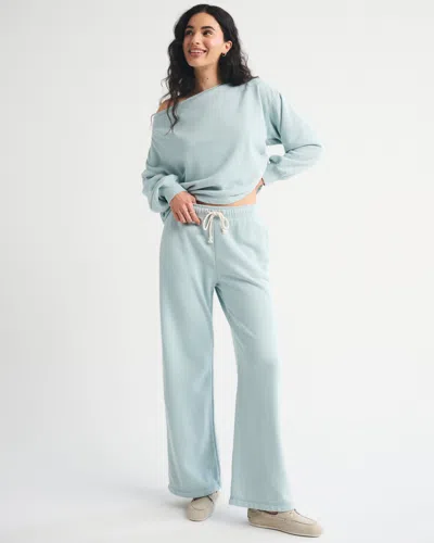 Abercrombie & Fitch High Rise Sunday Terry Wide Leg Sweatpant In Multi