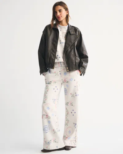 Abercrombie & Fitch High Rise Sunday Wide Leg Sweatpant In Multi
