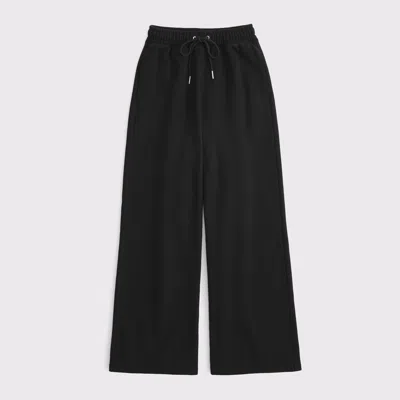 Abercrombie & Fitch High Rise Sunday Wide Leg Sweatpant In Black
