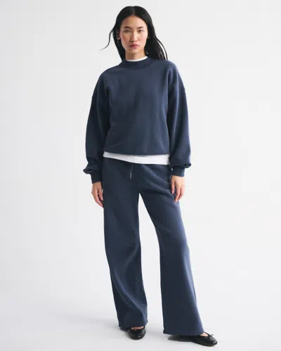Abercrombie & Fitch High Rise Sunday Wide Leg Sweatpant In Blue