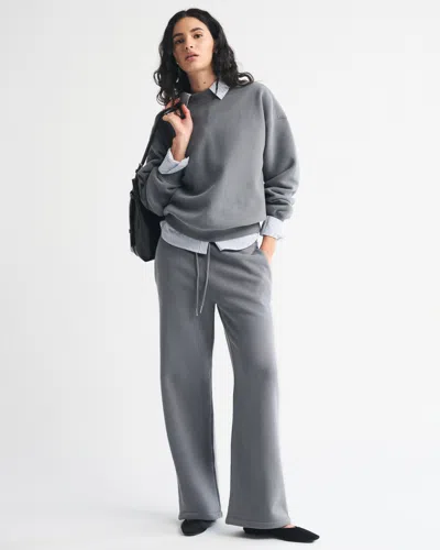 Abercrombie & Fitch High Rise Sunday Wide Leg Sweatpant In Gray