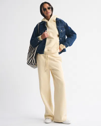 Abercrombie & Fitch High Rise Sunday Wide Leg Sweatpant In Yellow