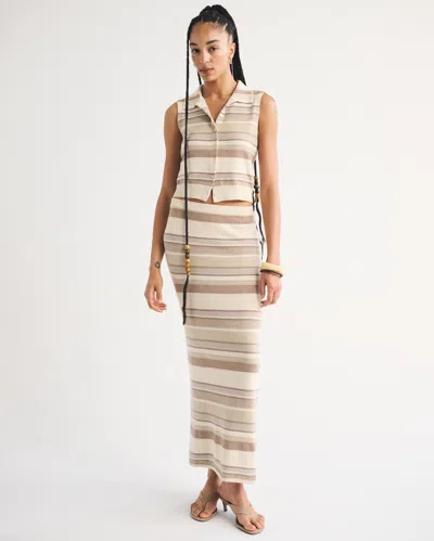 Abercrombie & Fitch High Rise Sweater Maxi Skirt In Neutral