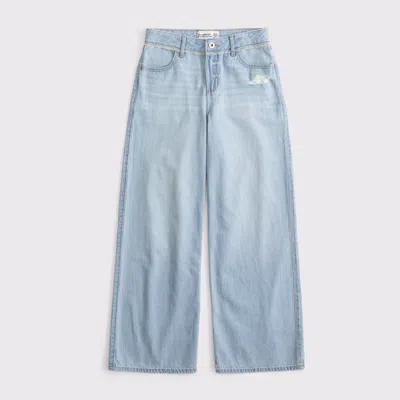 Abercrombie & Fitch Kids' High Rise Ultra Wide Leg Jean In Light Wash
