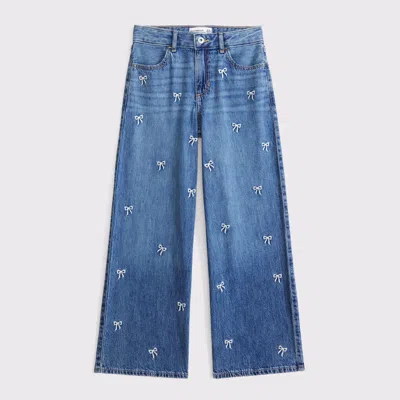 Abercrombie & Fitch Kids' High Rise Ultra Wide Leg Jeans In Blue