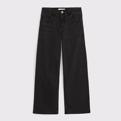 Abercrombie & Fitch Kids' High Rise Wide Leg Jeans In Black