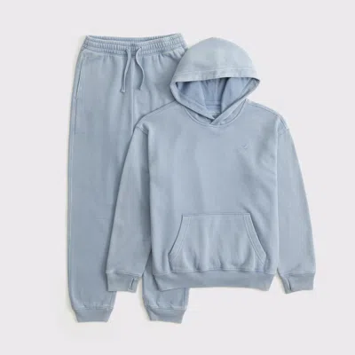 Abercrombie & Fitch Kids' Icon Hoodie And Jogger Set In Blue