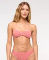 Abercrombie & Fitch Knot-front Bandeau Swim Top In Red