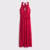 Abercrombie & Fitch Knot-front Maxi Dress In Red