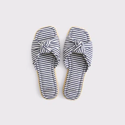 Abercrombie & Fitch Knotted Espadrille Slide Sandals In Blue