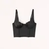 Abercrombie & Fitch Lace And Satin Balconette Corset In Black