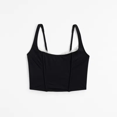 Abercrombie & Fitch Lace And Satin Bustier In Black