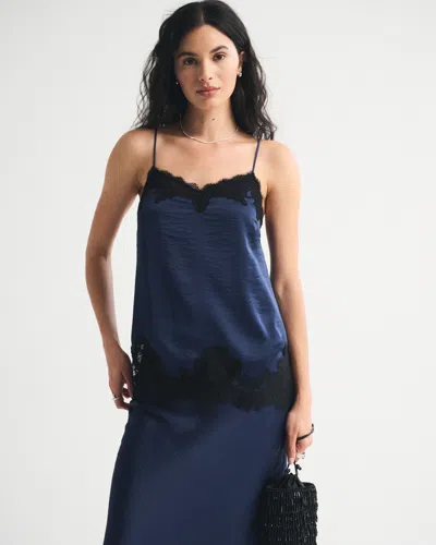 Abercrombie & Fitch Lace-trim Cami Set Top In Blue