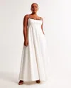 Abercrombie & Fitch Lace-trim Taffeta Maxi Dress In White