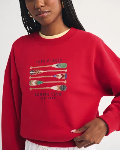 Abercrombie & Fitch Lake Placid Sunday Crew Sweatshirt In Red