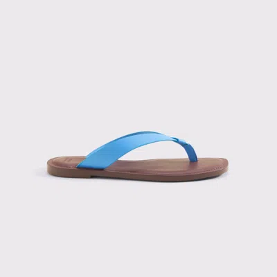 Abercrombie & Fitch Leather Flip Flop In Blue