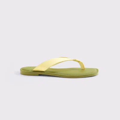 Abercrombie & Fitch Leather Flip Flop In Warm Basil