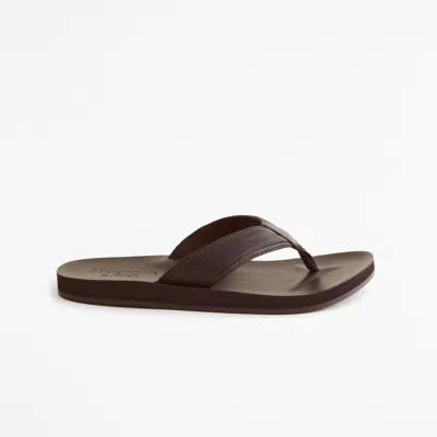 Abercrombie & Fitch Leather Flip Flops In Brown