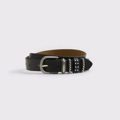 Abercrombie & Fitch Leather Keeper Belt In Black