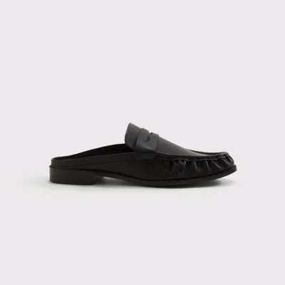 Abercrombie & Fitch Leather Mule Loafer In Black