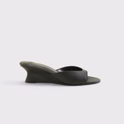 Abercrombie & Fitch Leather Wedge Heel In Black