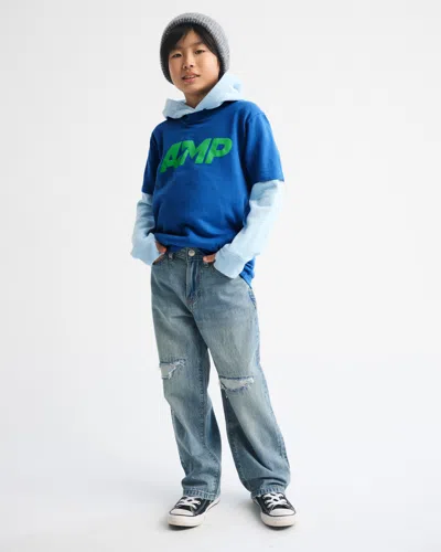 Abercrombie & Fitch Kids' Lightweight Baggy Jeans In Blue