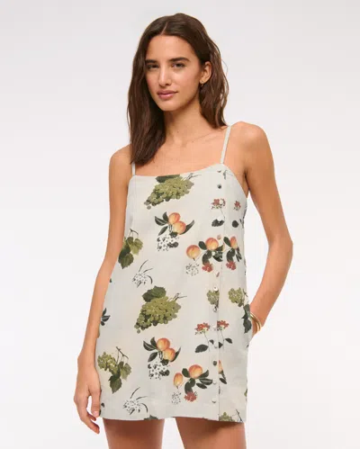 Abercrombie & Fitch Linen-blend Button Skort