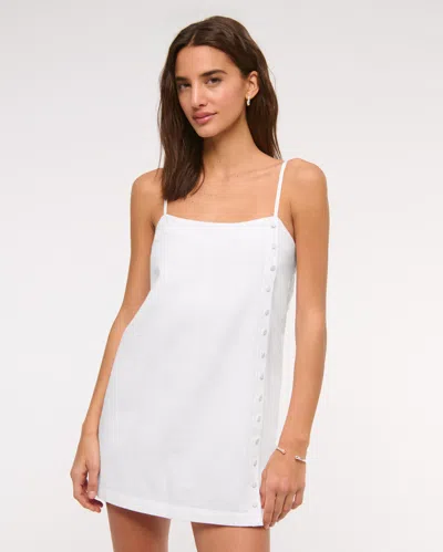 Abercrombie & Fitch Linen-blend Button Skort In White