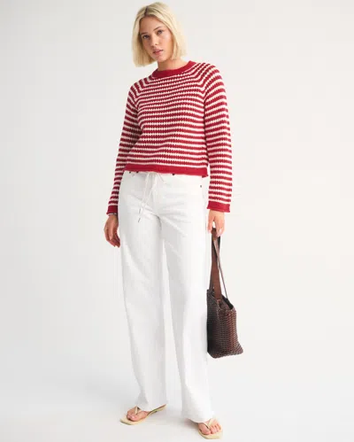 Abercrombie & Fitch Linen-blend Low Rise Ultra Loose Jean In White