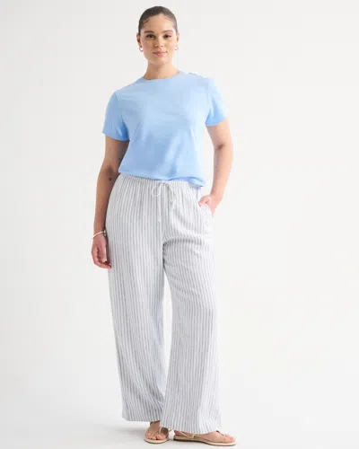 Abercrombie & Fitch Linen-blend Pull-on Pant In Blue