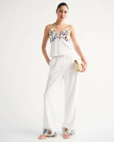 Abercrombie & Fitch Linen-blend Pull-on Pant In White