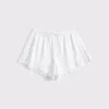 Abercrombie & Fitch Linen-blend Ruffle Pull-on Short In White