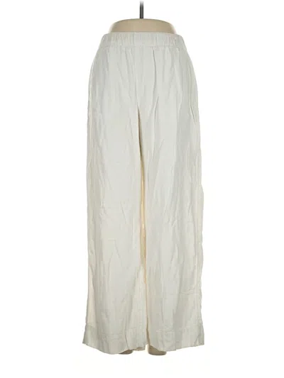 Pre-owned Abercrombie & Fitch Linen Pants In Ivory