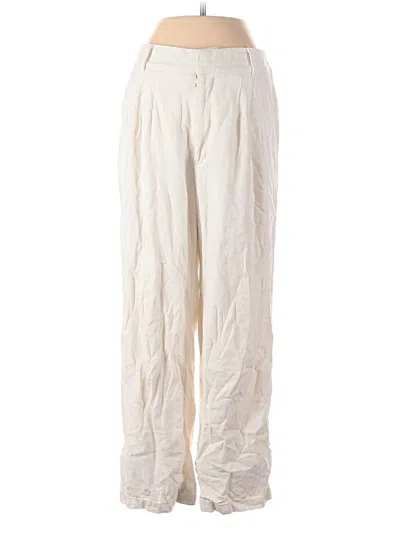 Pre-owned Abercrombie & Fitch Linen Pants In White