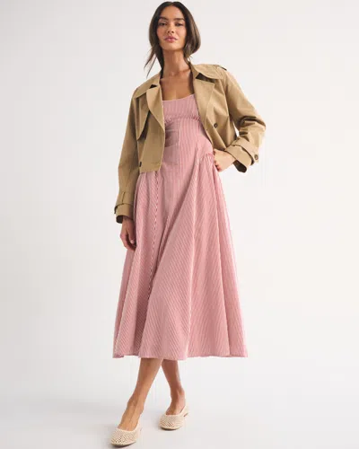 Abercrombie & Fitch Linen-blend A&f Bra-free Dylan Midi Dress In Multi