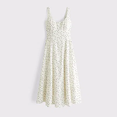 Abercrombie & Fitch Linen-blend A&f Bra-free Dylan Midi Dress In Multi