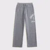 Abercrombie & Fitch Logo Baggy Open-hem Sweatpants In Gray