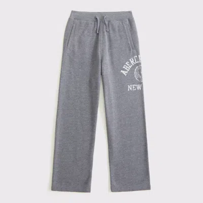 Abercrombie & Fitch Kids' Logo Baggy Open-hem Sweatpants In Gray