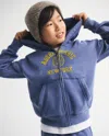 Abercrombie & Fitch Logo Full-zip Hoodie In Blue