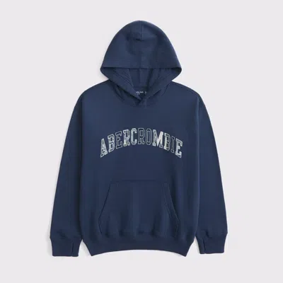 Abercrombie & Fitch Kids' Logo Popover Hoodie In Blue