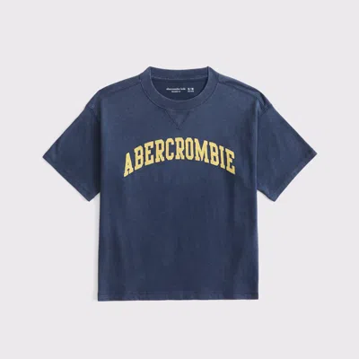 Abercrombie & Fitch Kids' Logo Tee In Blue