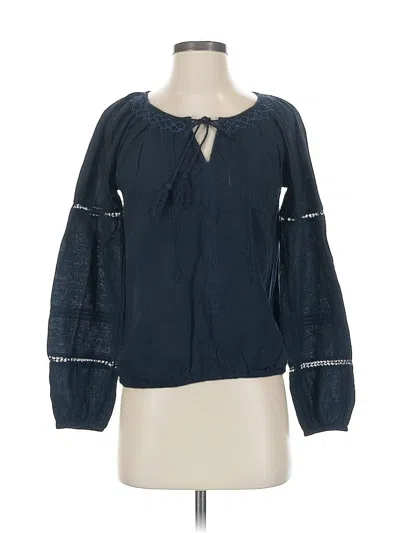 Pre-owned Abercrombie & Fitch Long Sleeve Blouse In Blue