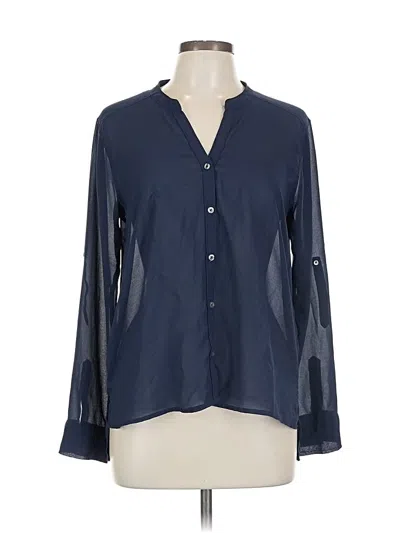 Pre-owned Abercrombie & Fitch Long Sleeve Blouse In Blue