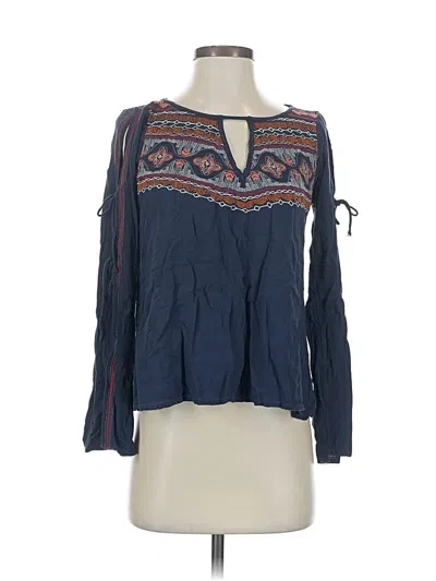 Pre-owned Abercrombie & Fitch Long Sleeve Blouse In Blue